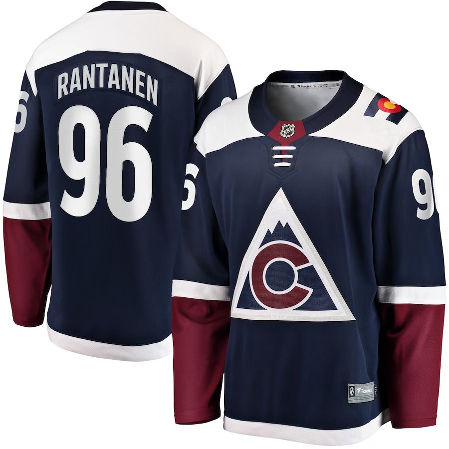 Men Colorado Avalanche 96 Mikko Rantanen Fanatics Branded Navy Premier Breakaway Player NHL Jersey